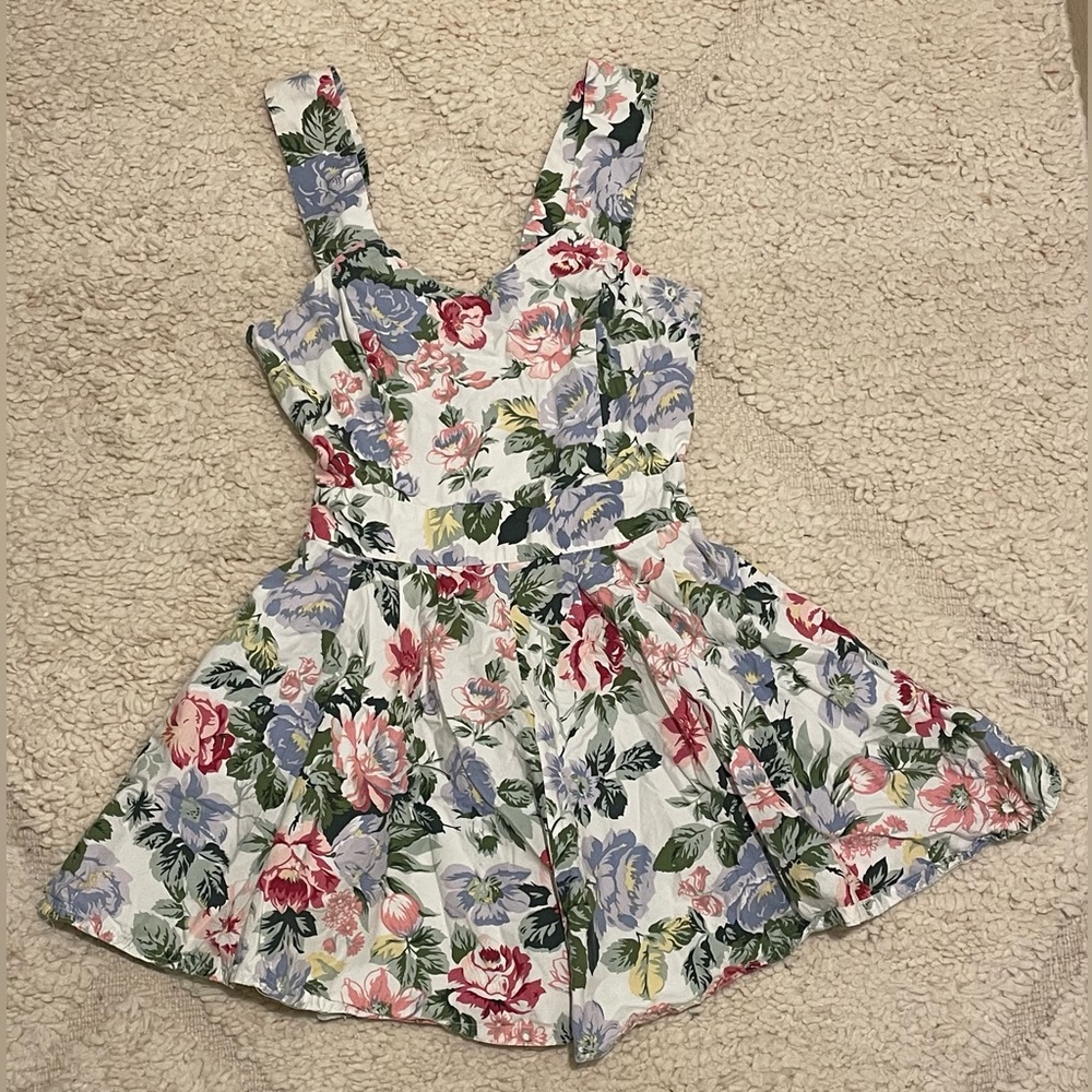 RARE VINTAGE FLORAL MINI DRESS - 80s Karin Stevens designer